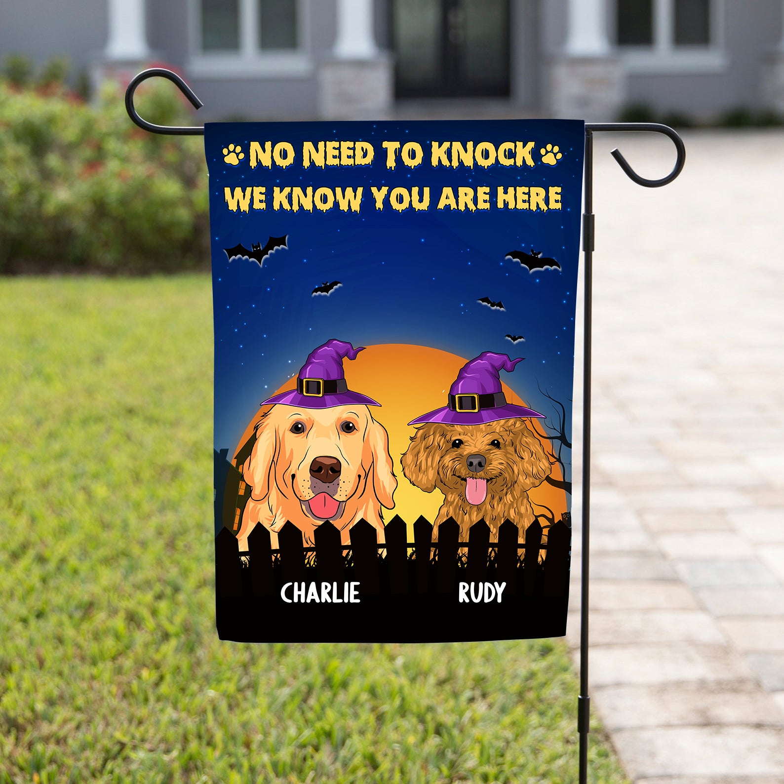 Dog Witch - Customizable Personalized Garden Flag in 12' x 18' and 28' x 40' Sizes