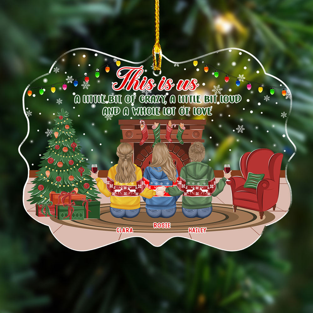 This Is Us - Personalized Custom 4' Diameter Acrylic Christmas Ornament