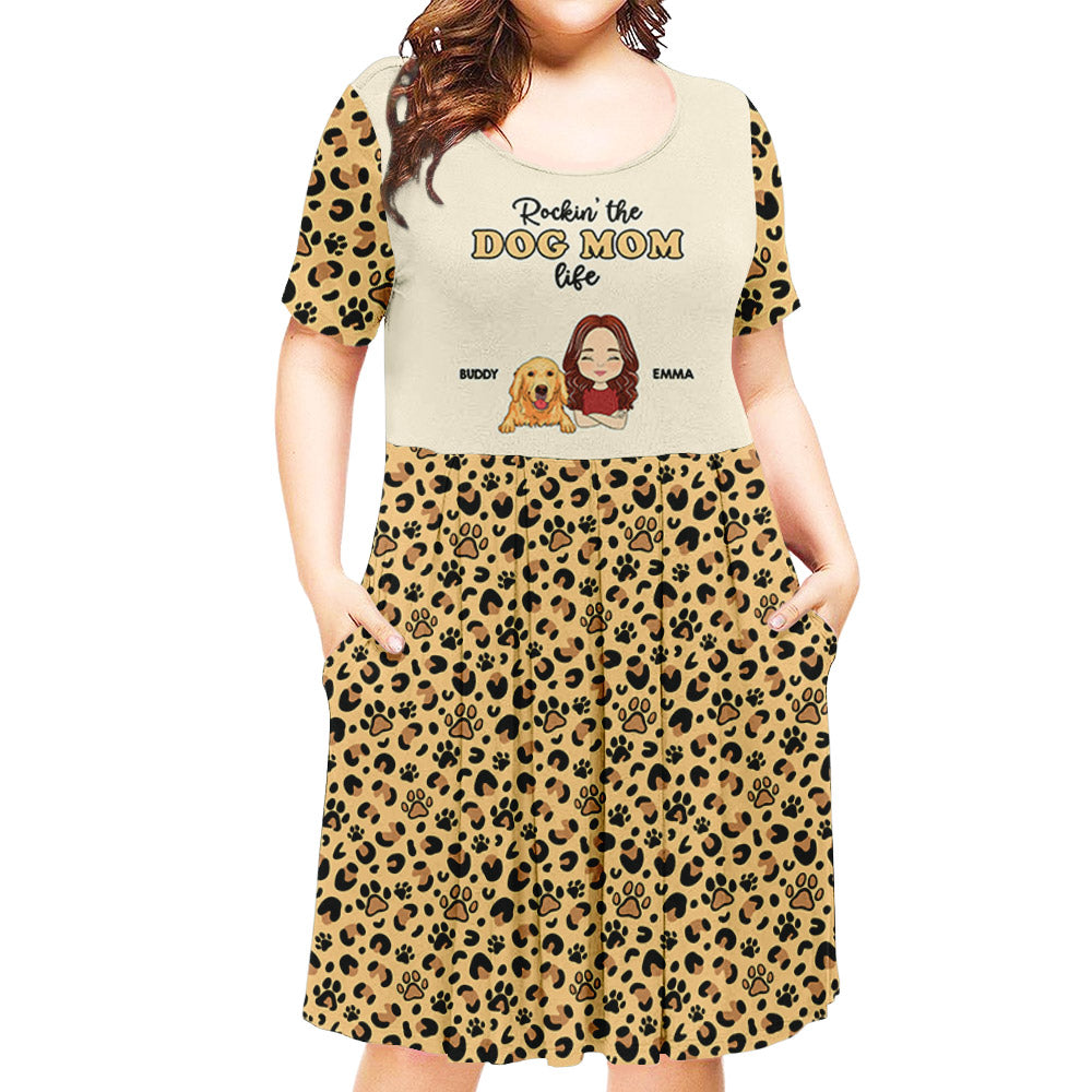 Rockin' Dog Mom - Personalized Custom Casual Swing Dress for All Occasions