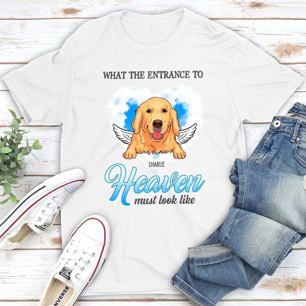 Heaven's Entrance - Personalized Custom Unisex 5.3 oz T-shirt for Pet Lovers