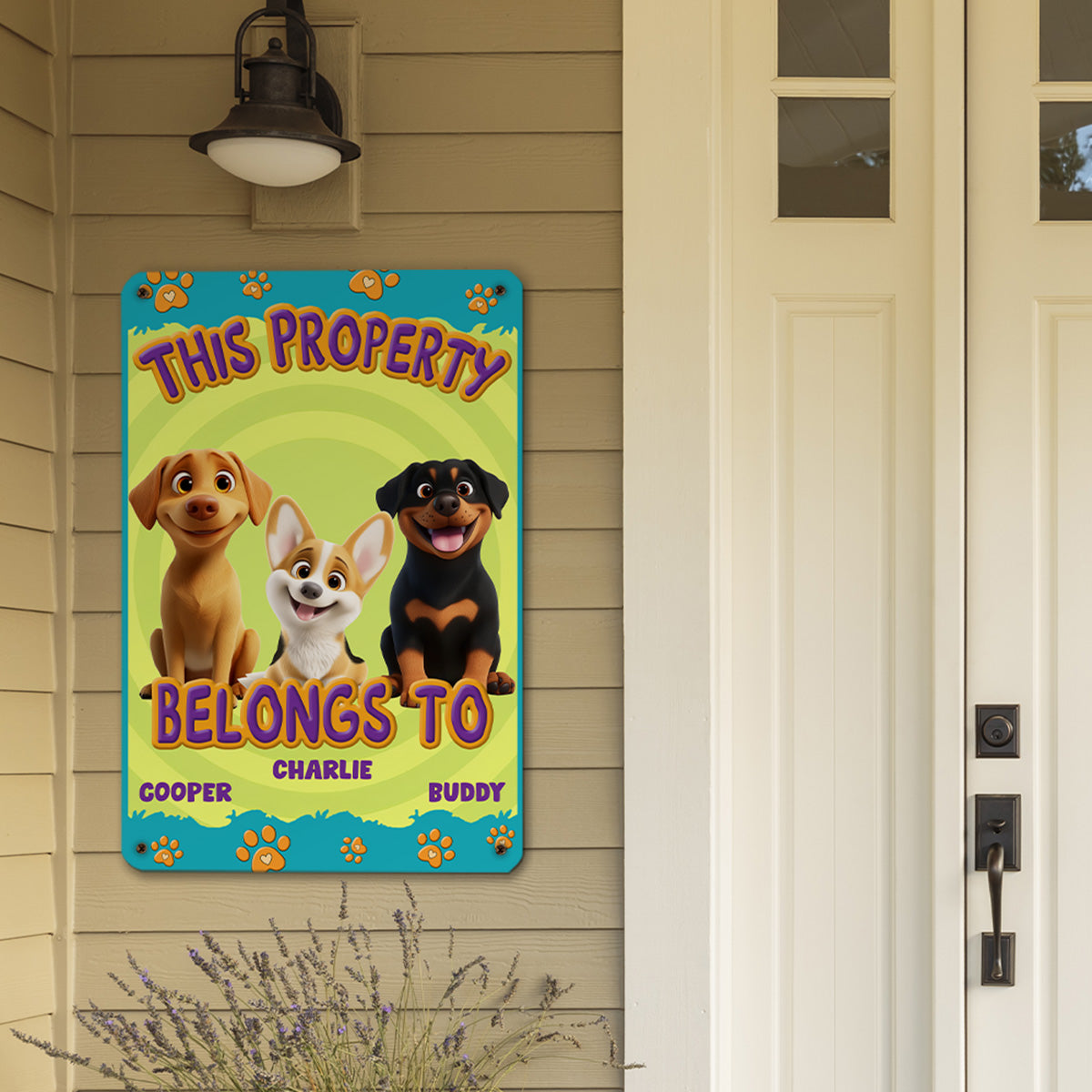 Unique Personalized Custom Metal Sign - This Human Belongs To Us Cartoon