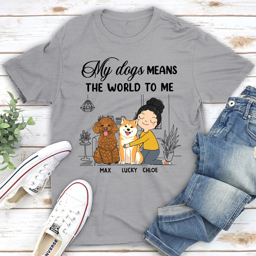 My Dog Means - Personalized Custom Unisex 5.3 oz T-shirt for Pet Lovers