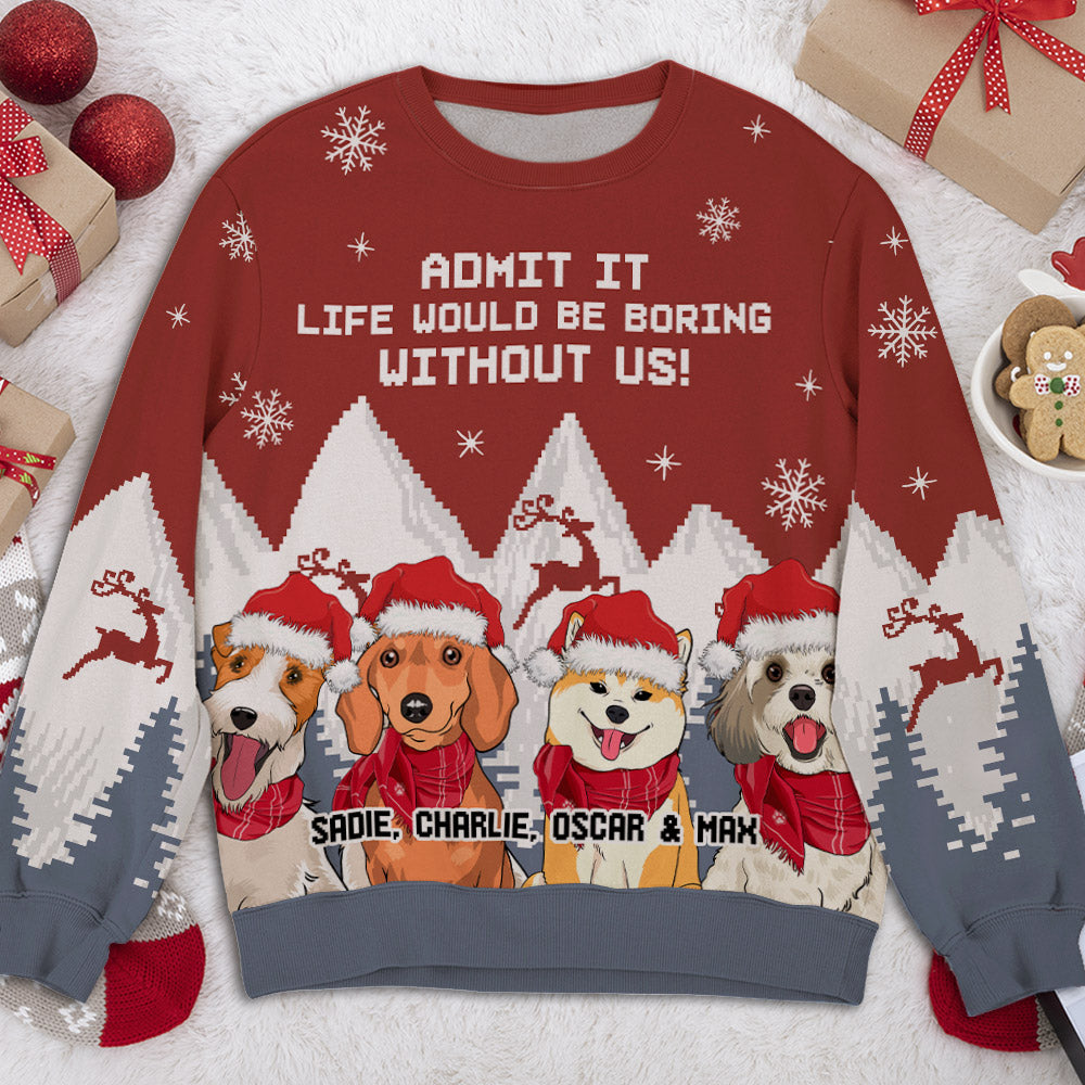 Unique Personalized Custom All-Over-Print Christmas Sweatshirt - A Must-Have for Pet Lovers
