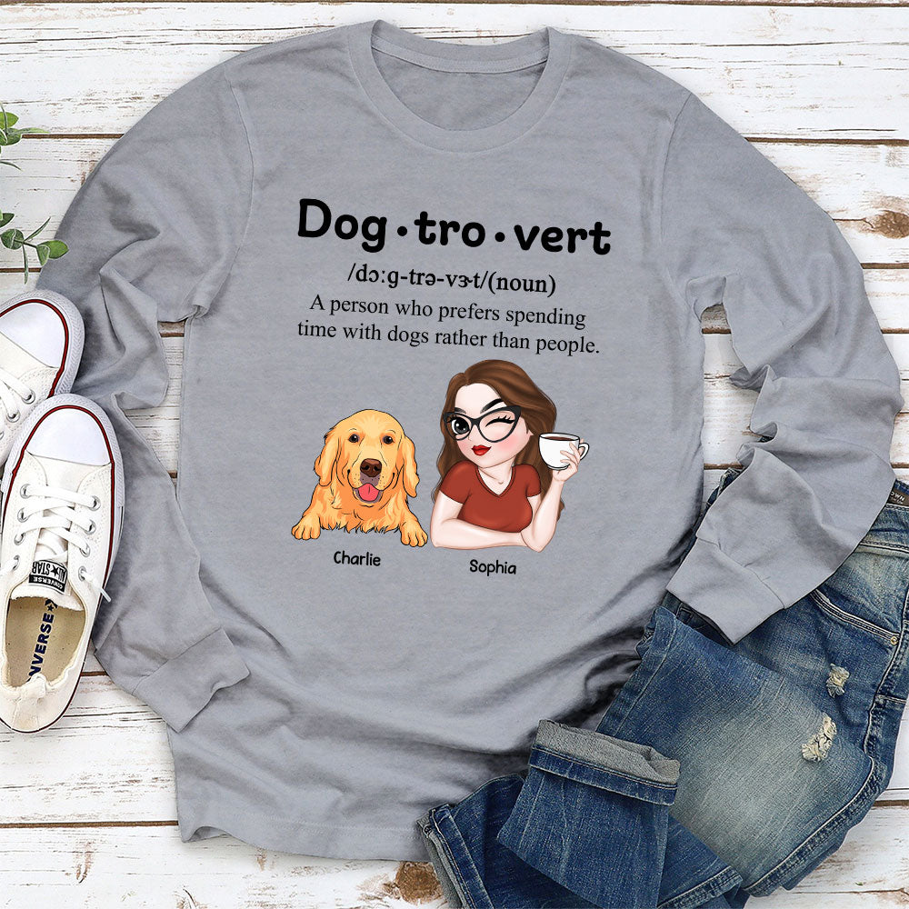 Im A Dogtrovert - Stylish Personalized Custom Long Sleeve T-shirt for Pet Lovers