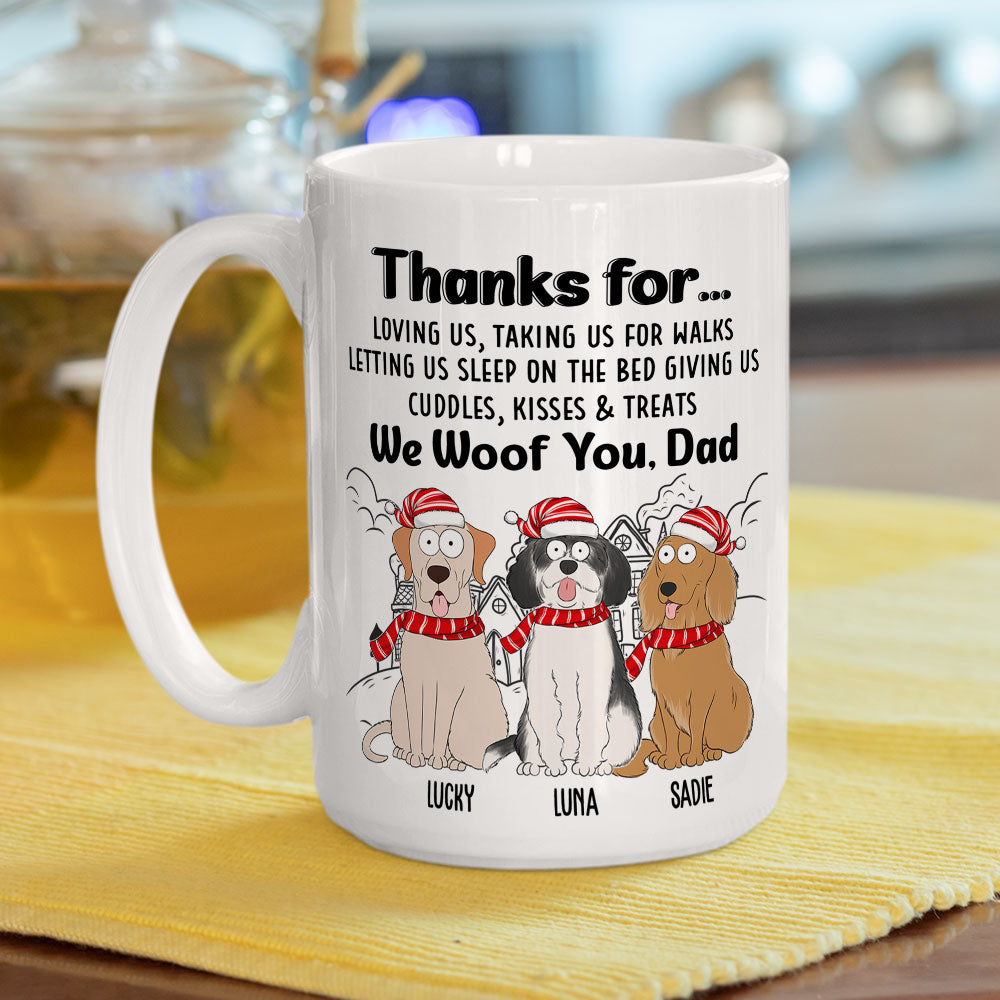 Thankful To Dad - Personalized Custom 11oz/15oz Coffee Mug for Pet Lovers