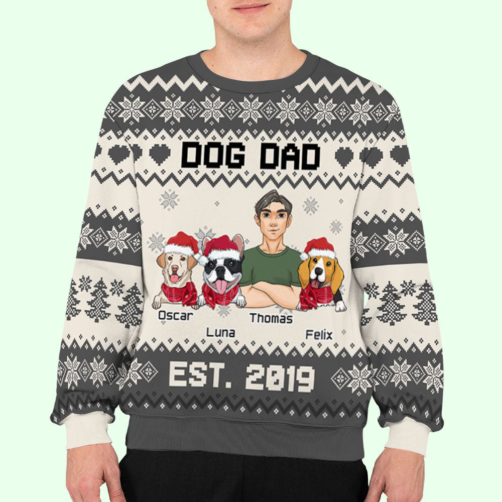 Dog Mom Est. - Customizable All-Over-Print Unisex Sweatshirt for Dog Lovers