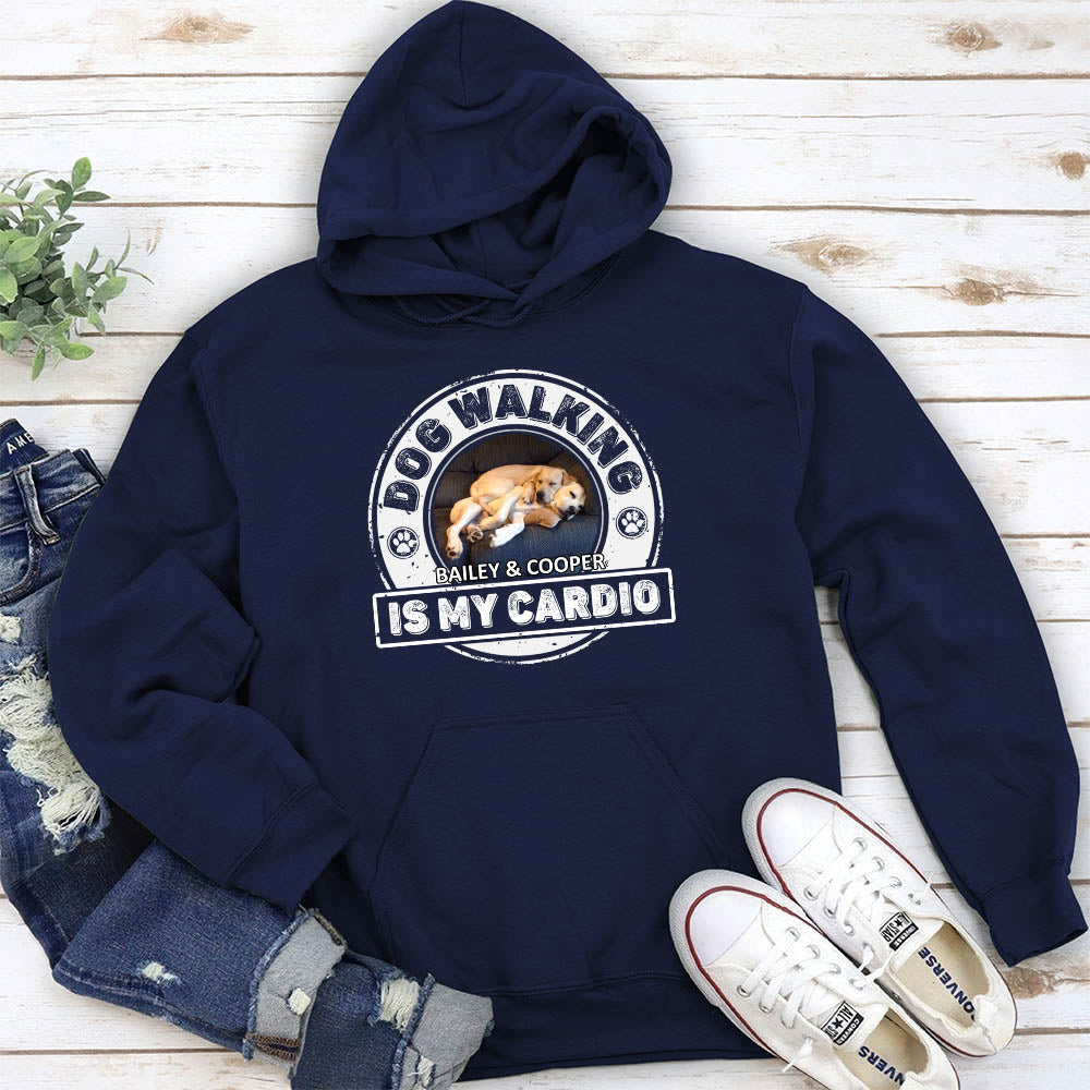 Personalized Cardio With Dog Custom Unisex 8.0 oz Hoodie - Ideal Gift for Pet Lovers