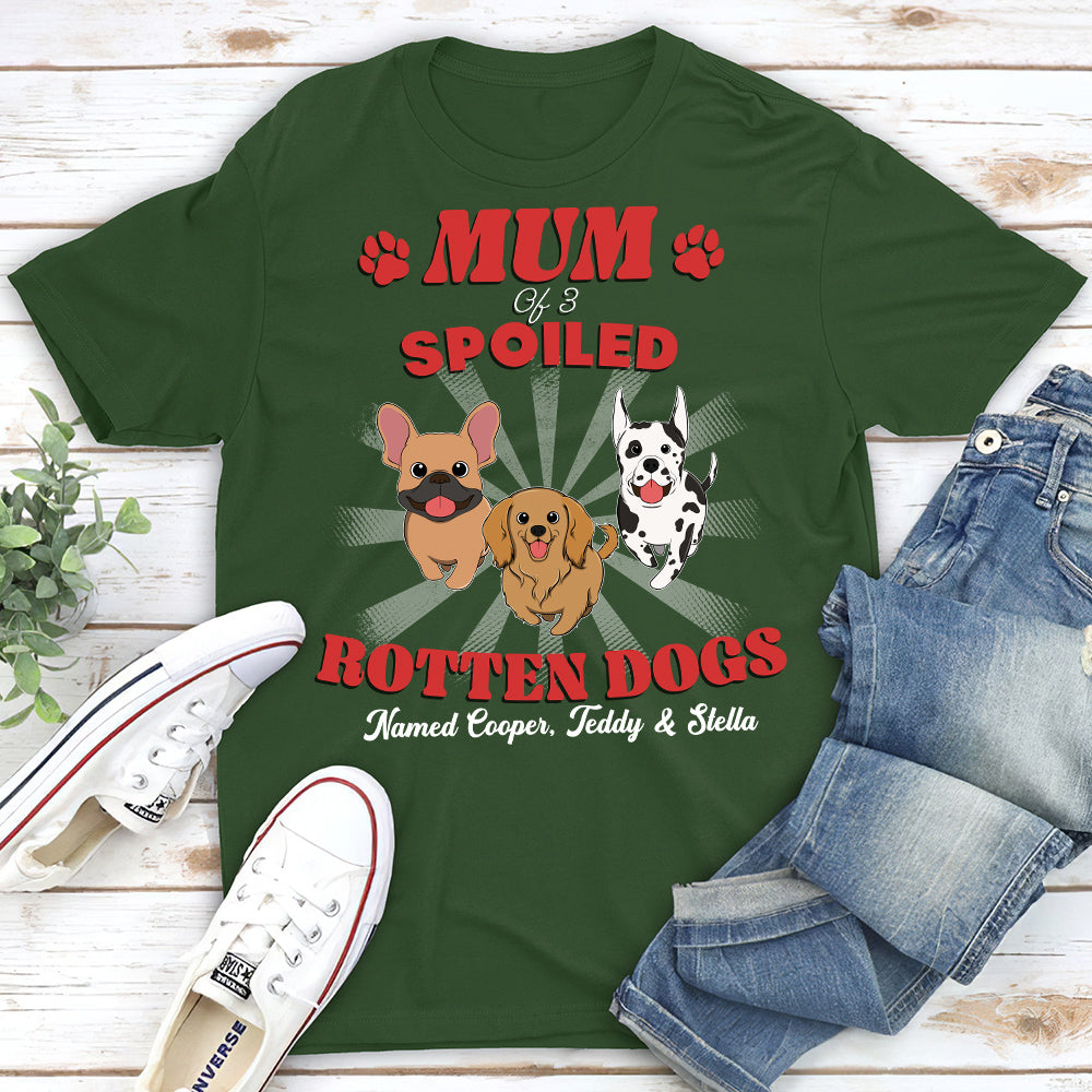 Dad Of Spoiled Rotten Dogs Version 2 - Personalized Custom Unisex Heavy Cotton T-shirt for Pet Lovers