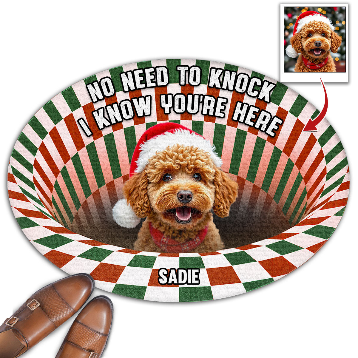 I Know You Are Here Photo Version 2 - Customizable Personalized Pet Picture Doormat with Multiple Sizes