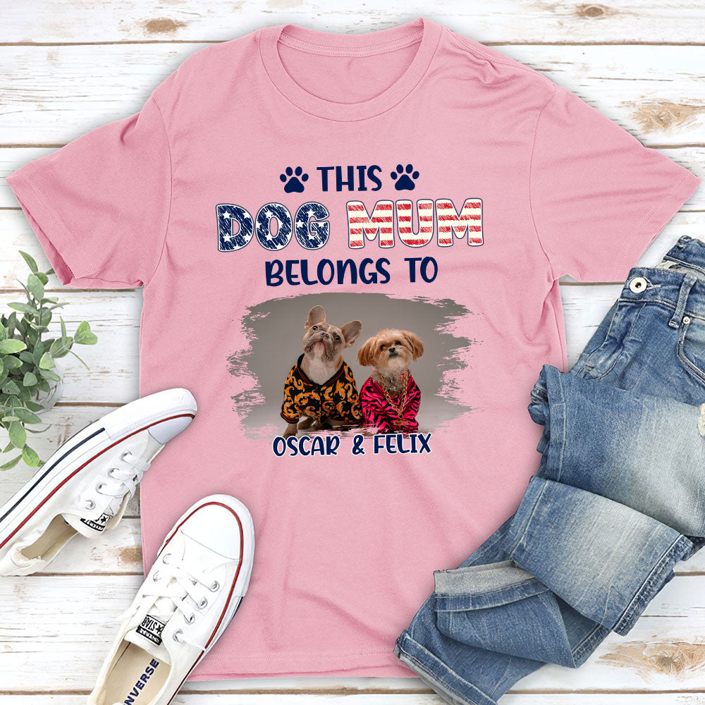 Dad Belongs To Me - Personalized Custom Unisex 5.3 oz T-shirt for Pet Lovers