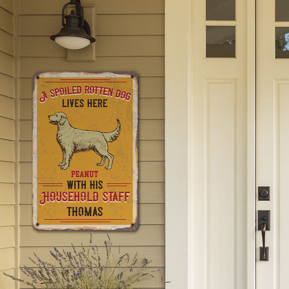 Spoiled Rotten Dog - Exquisite Personalized Custom Metal Sign for Dog Lovers