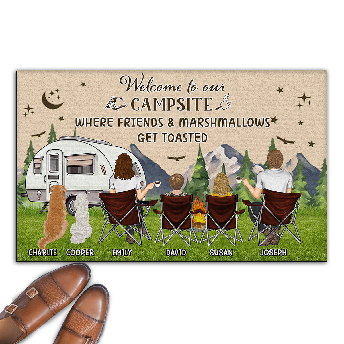 Happy Place - Personalized Custom Pet Lover's Doormat with Cat or Dog Picture