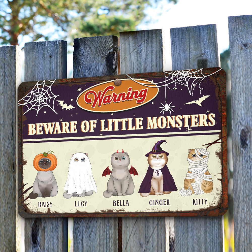 Beware Little Monster - Unique Personalized Custom Metal Sign for Home and Office Decor