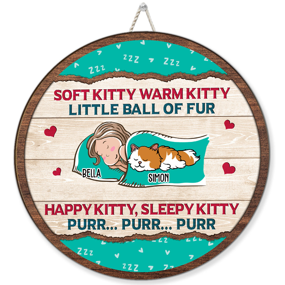 Soft Kitty - Unique Personalized Custom Wood Sign for Home Decor in Various Sizes