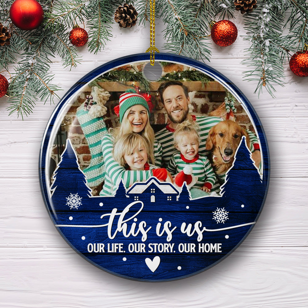Personalized Custom Circle Ceramic Christmas Ornament - Ideal for Family, Inspired by 'This Is Us'