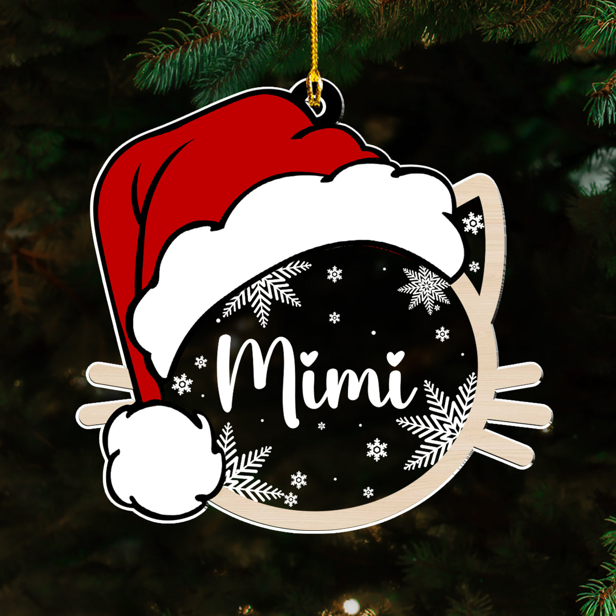 Customizable Pet Name Christmas - Personalized Custom Acrylic Ornament for Memorable Gifts