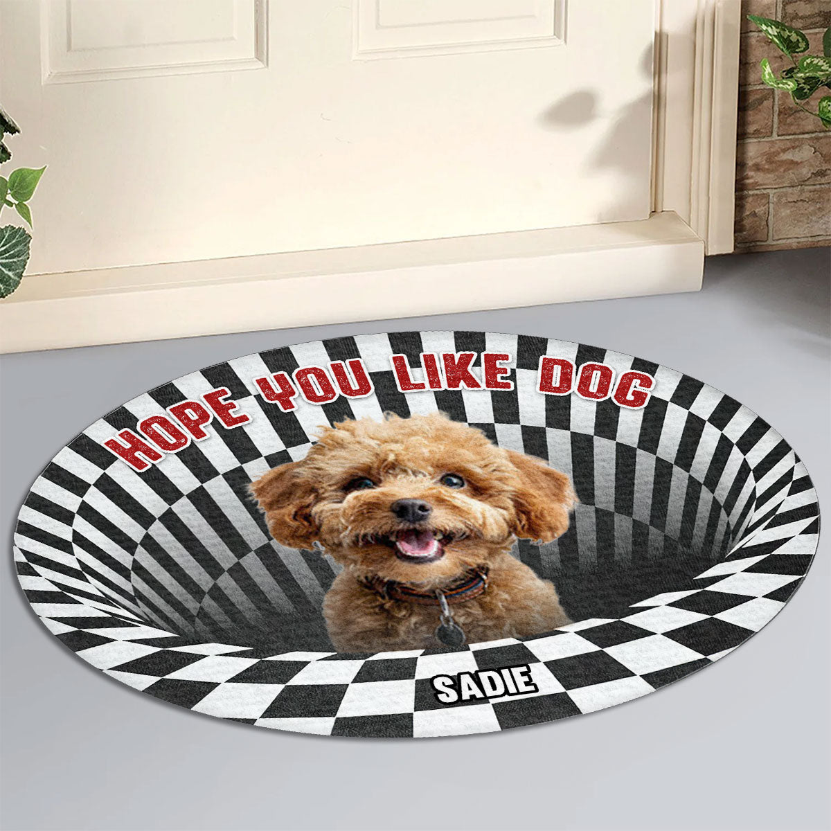 Personalized Custom Hope You Like Dogs Cartoon Photo Doormat for Pet Lovers