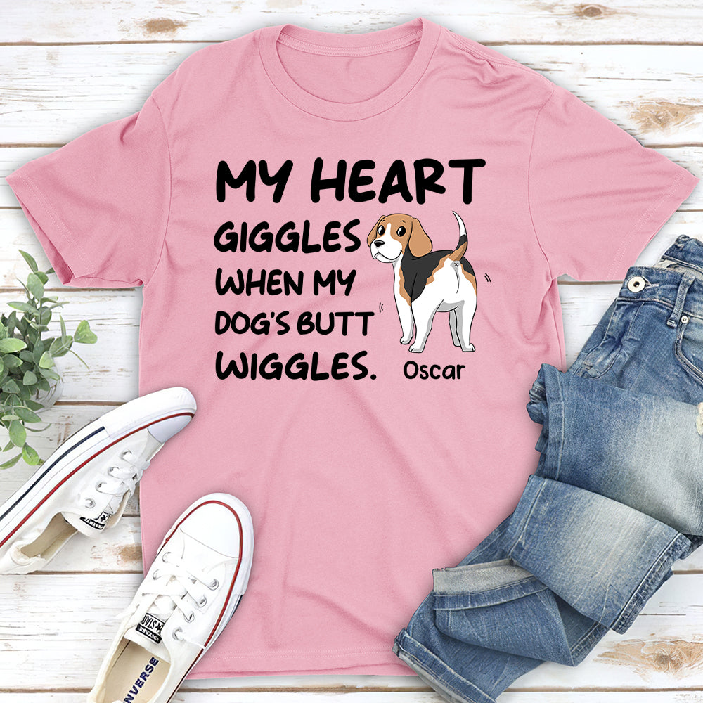 Butt Wiggles - Personalized Custom Unisex 5.3 oz T-shirt for Pet Lovers