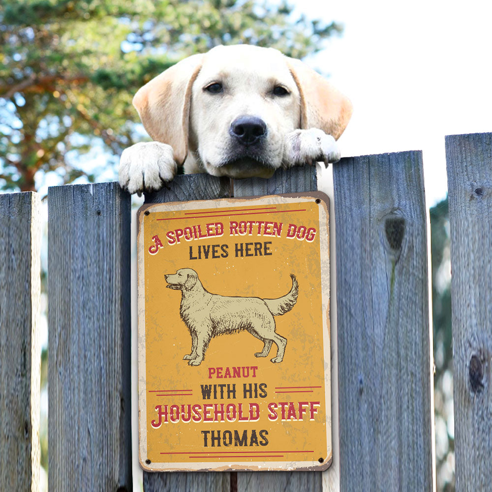 Spoiled Rotten Dog - Exquisite Personalized Custom Metal Sign for Dog Lovers