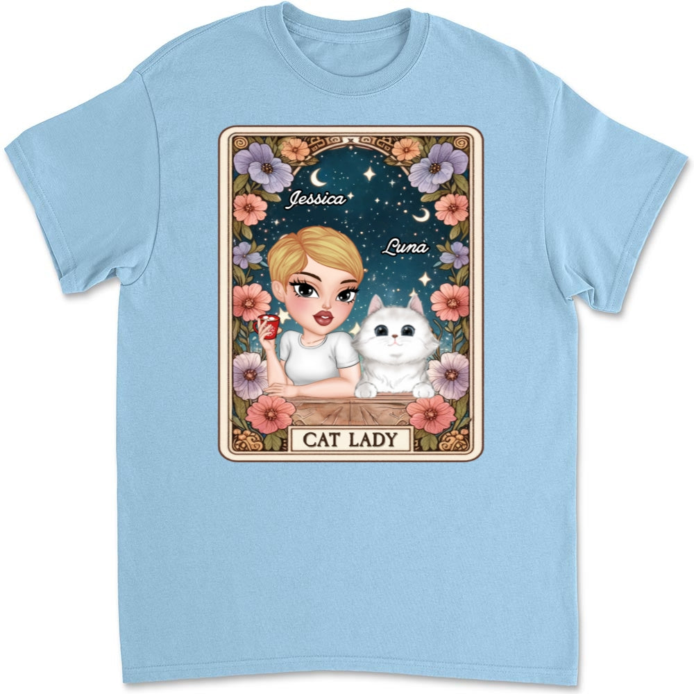 Unique Cat Lady Tarot Personalized Custom Unisex 5.3 oz T-Shirt