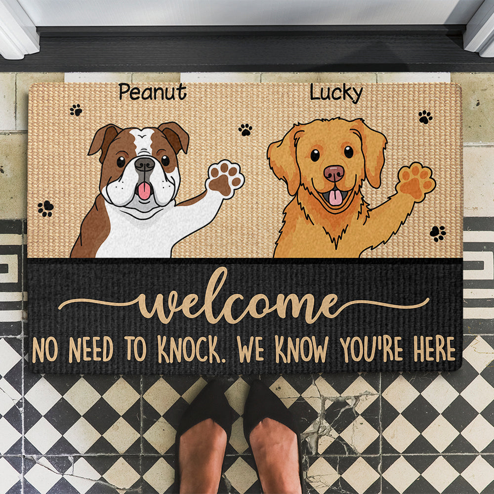 Dogs Welcome Home - Customizable Personalized Doormat with Your Dog's Picture