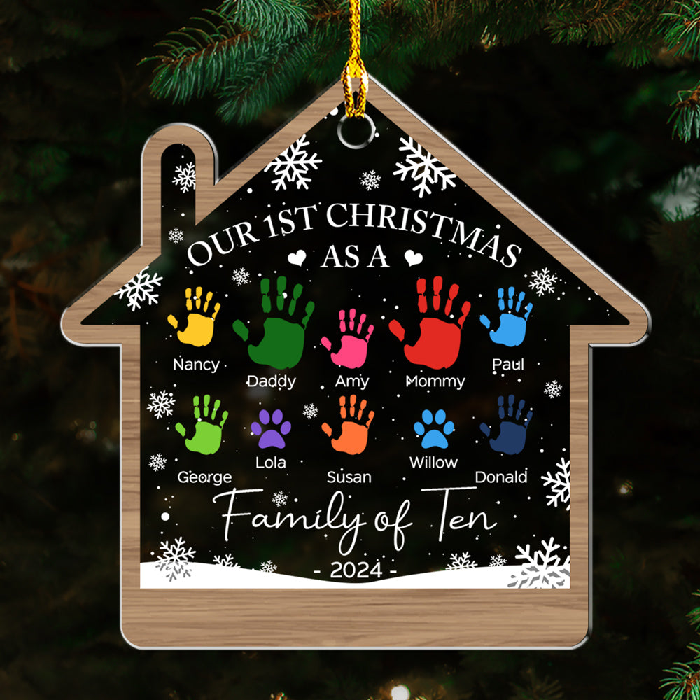 Happy Our 1st Christmas - Personalized Custom 4' Diameter 0.2' Thick Acrylic Christmas Ornament