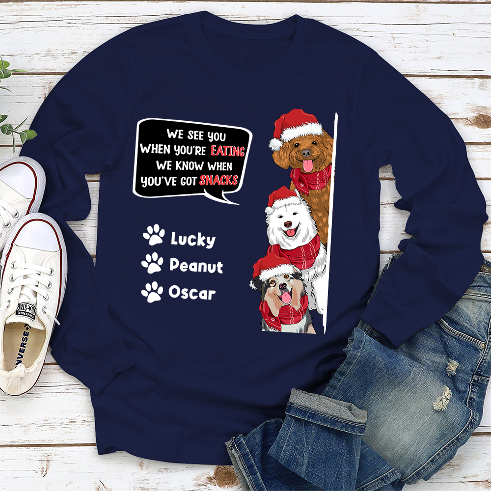 I See You - Personalized Custom Unisex 6.0 oz Long Sleeve T-shirt for Pet Lovers