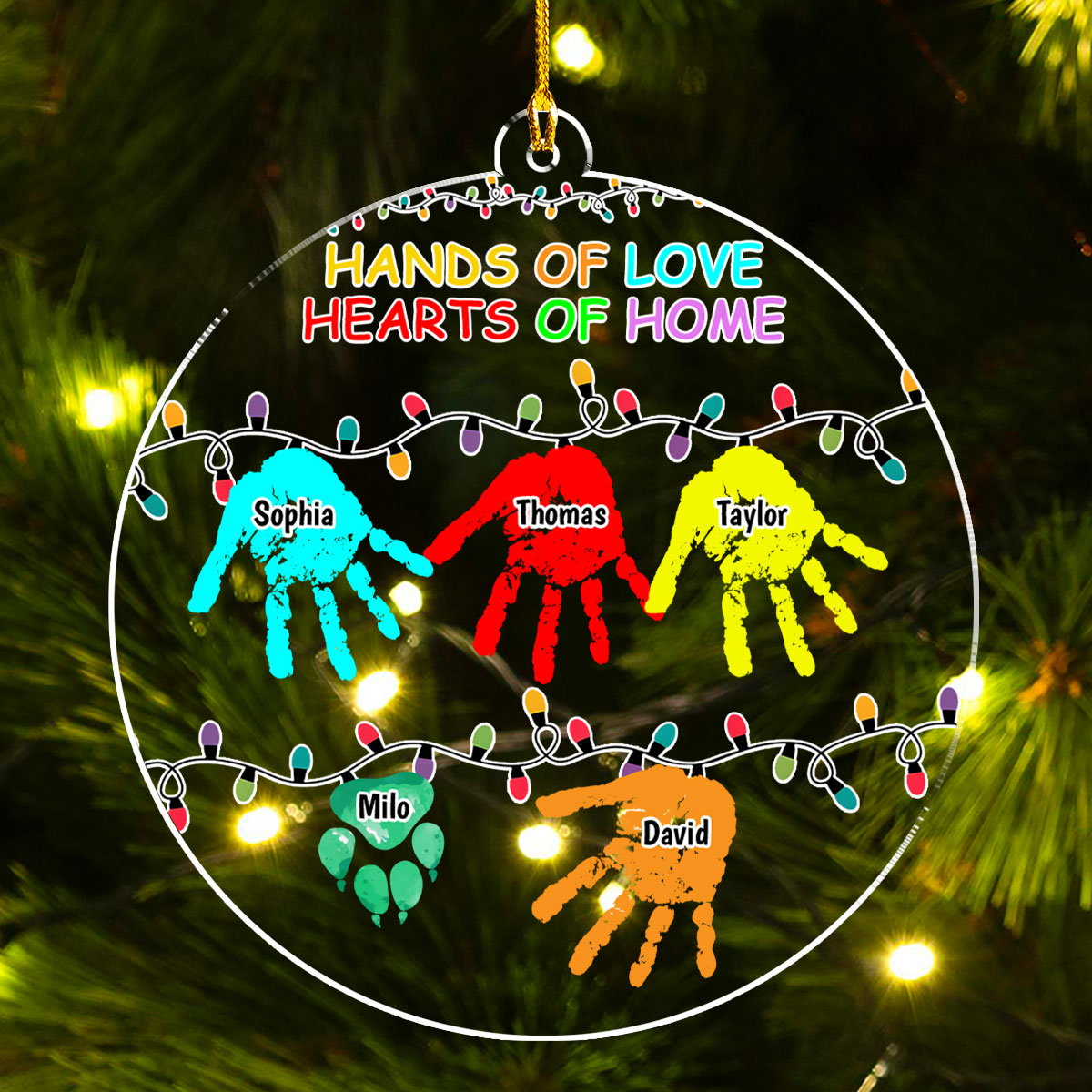 Hands Of Love - Personalized Custom Acrylic Christmas Ornament in 3.5, 4.5, 5.5 Inches