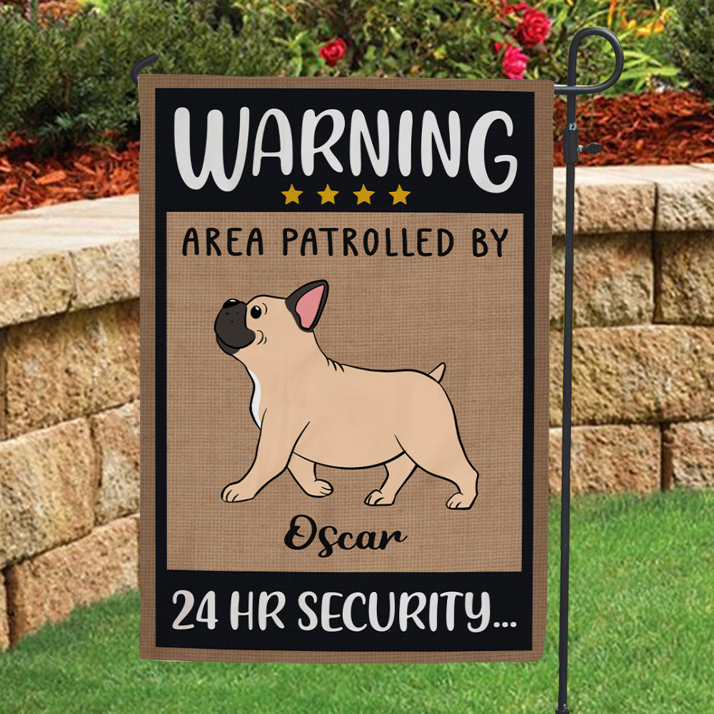 Personalized Custom Area Patrolled Garden Flag - Ideal Gift for Pet Lovers