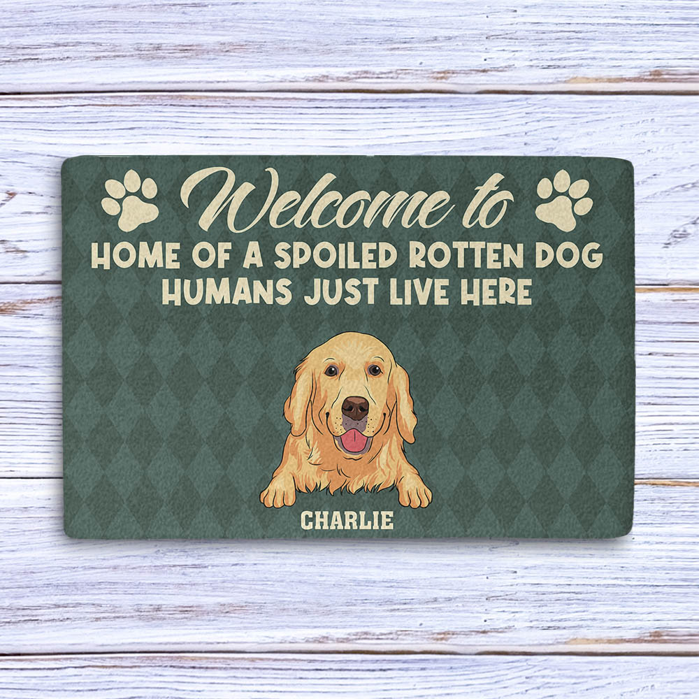 Spoiled Dog Home - Customizable Personalized Dog Picture Doormat in 2 Sizes