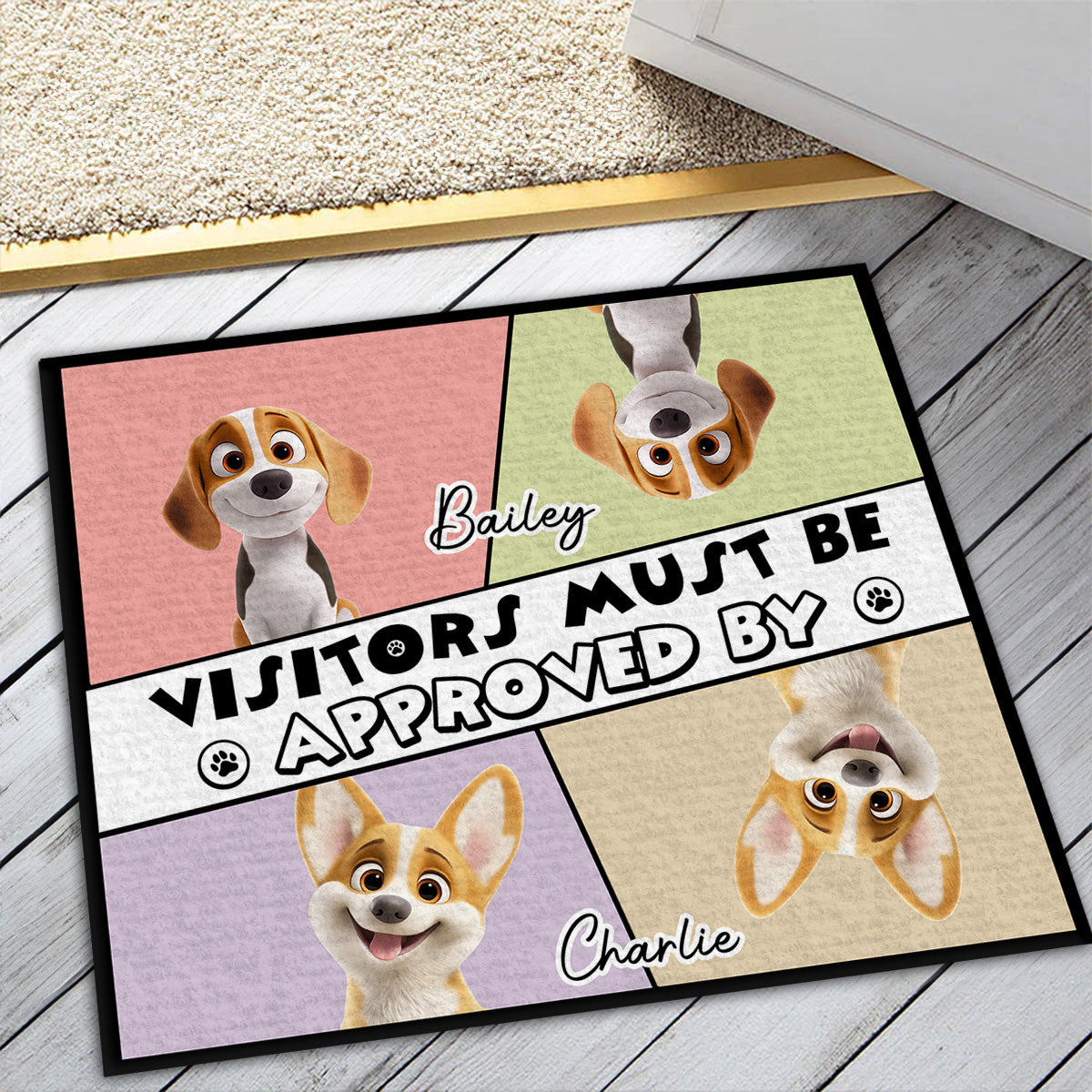 Cool Dogs Approved - Personalized Custom Doormat with Three Size Options