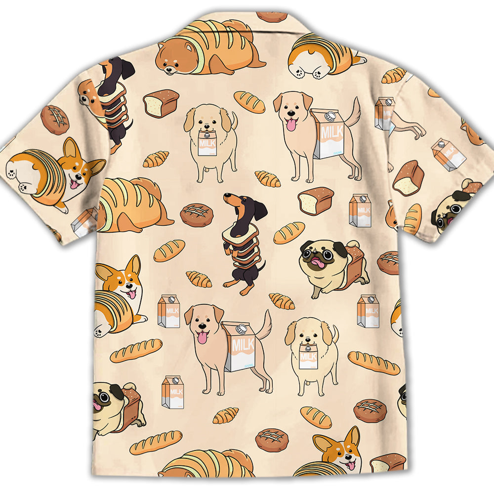Adorable Dog And Milk Kids Button - up Shirt for Special Occasions