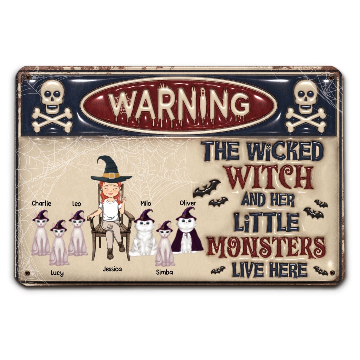 Little Monster - Personalized Custom 3D Inflated Effect UV-Treated Heavy Gauge Aluminum Metal Sign for Home and Office Decor