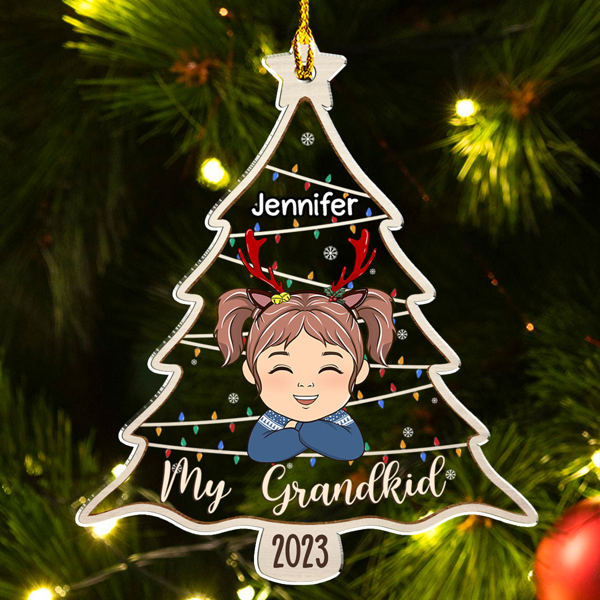 2023 Personalized Custom Grandkids Acrylic Christmas Ornament