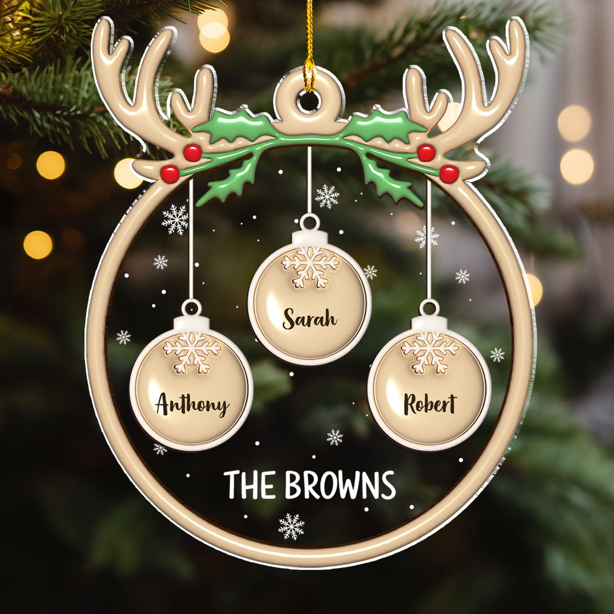 Unique Personalized Custom 3D Inflated Effect Paw Charm Acrylic Christmas Ornament