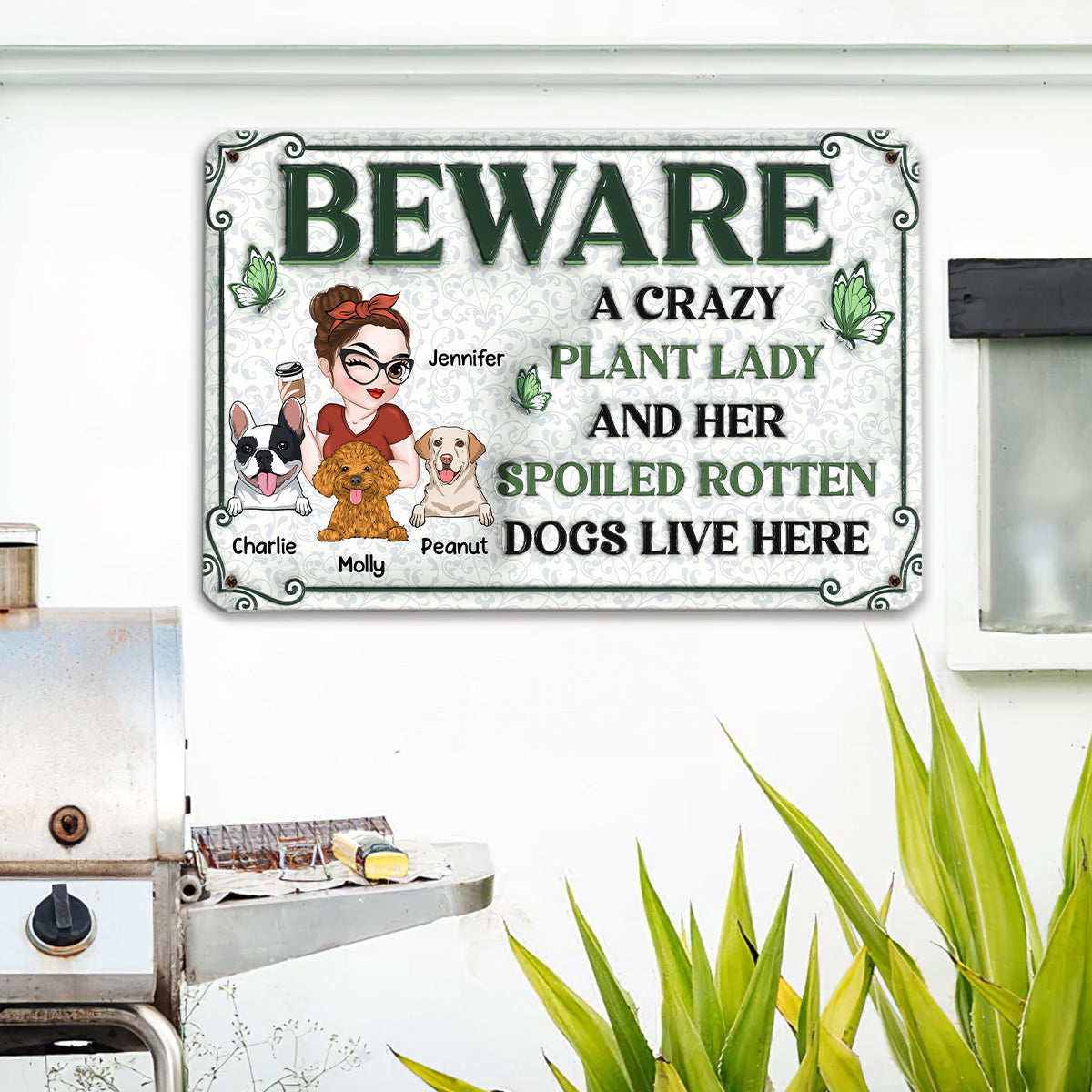 Unique Personalized Custom 3D Inflated Effect Metal Sign for Crazy Plant Ladies