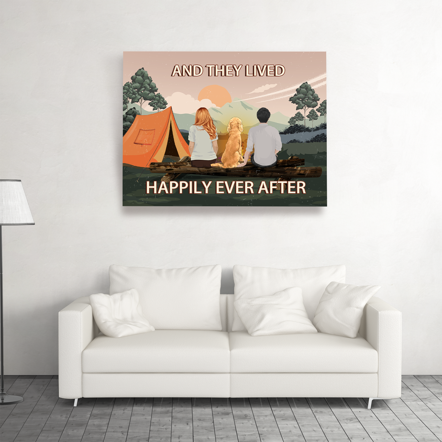They Lived Happily Ever After - Premium Personalized Custom Canvas Print: Ideal Gifts For Dog Lovers