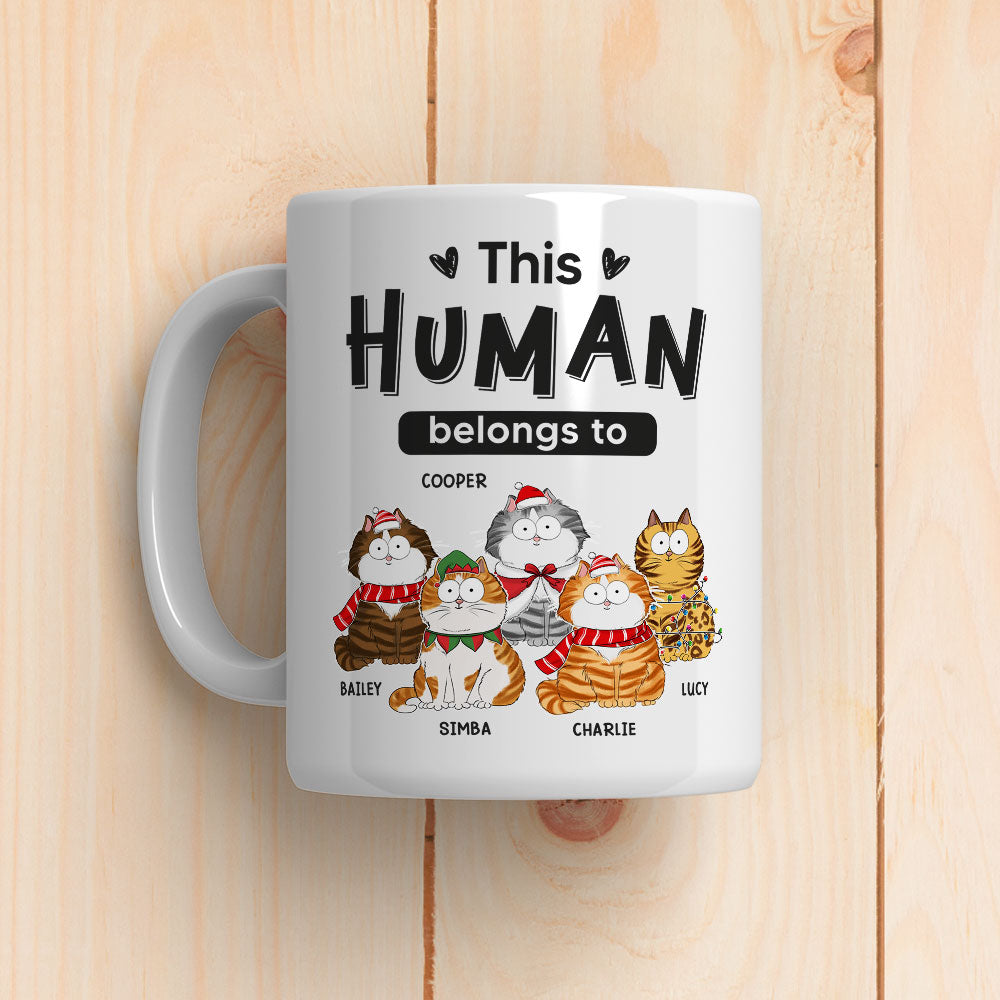Belongs To Cats Christmas - Customizable Personalized Coffee Mug for Pet Lovers