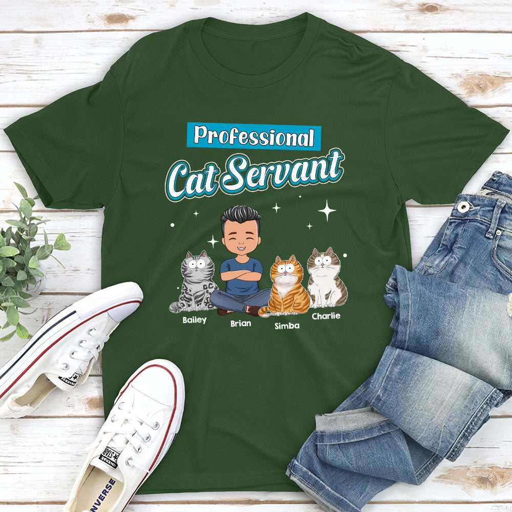 Funny Cat Servant Personalized Custom Unisex 5.3 oz T-shirt