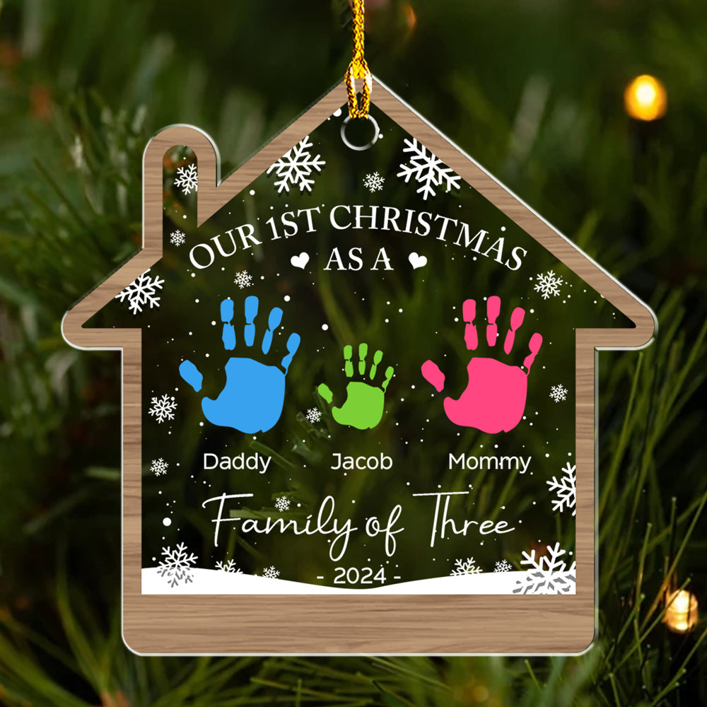 Happy Our 1st Christmas - Personalized Custom 4' Diameter 0.2' Thick Acrylic Christmas Ornament