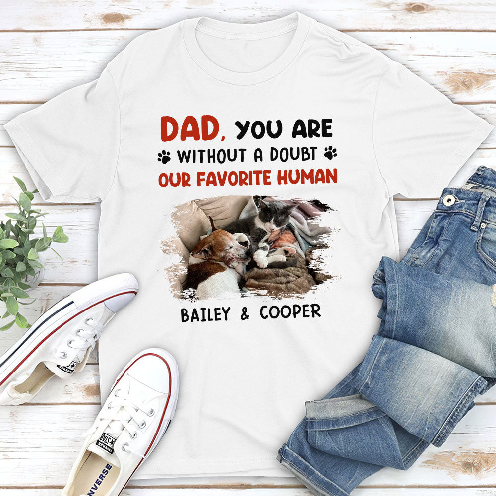 Favorite Dad Mom No Doubt - Personalized Custom Unisex 5.3 oz T-shirt for Pet Lovers