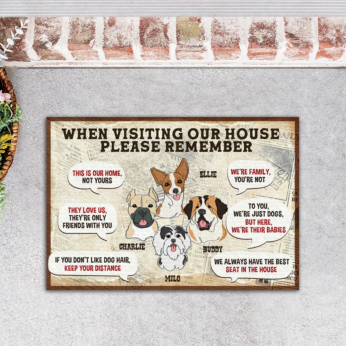 Personalized Custom Doormat - This Is My Home Not Yours for Pet Lovers