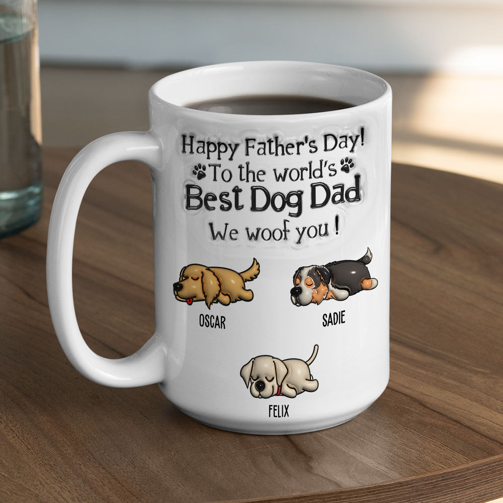 My Best Dog Dad - Personalized Custom 3D Inflated Effect Ceramic Mug (11oz & 15oz)