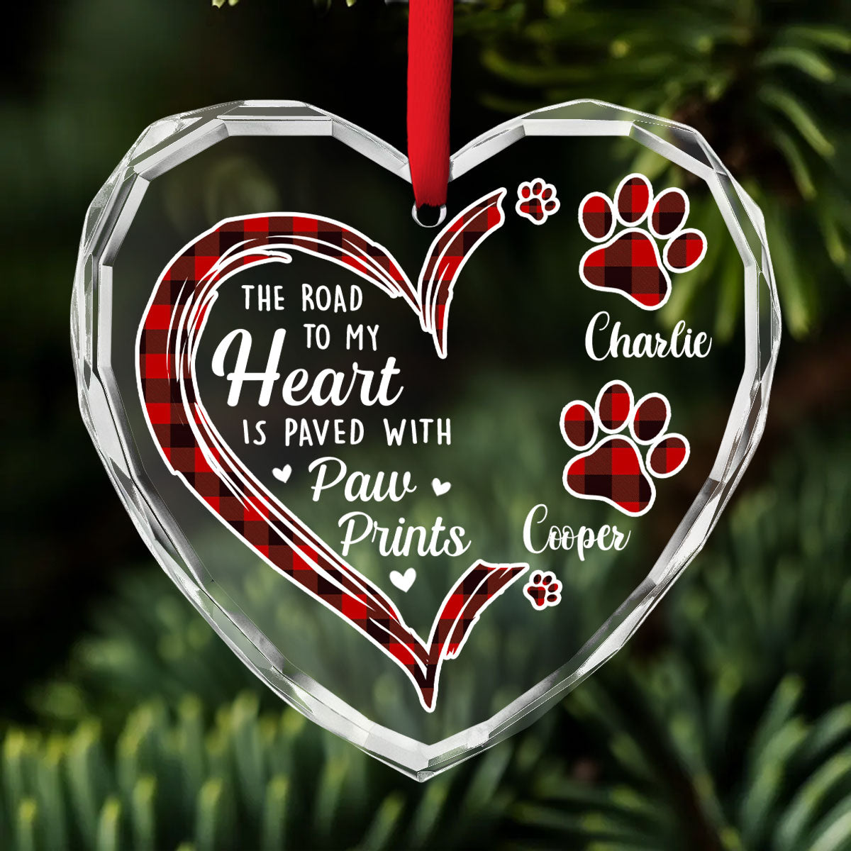 The Enchanting Road To Fur Mom's Heart - Personalized Custom 8mm Thick 3.07-inch Tall Glass Ornament