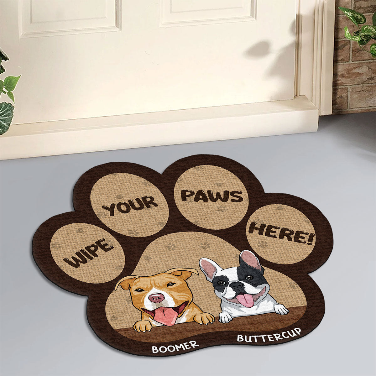 Personalized Custom Pet Doormat - Wipe Your Paws Here