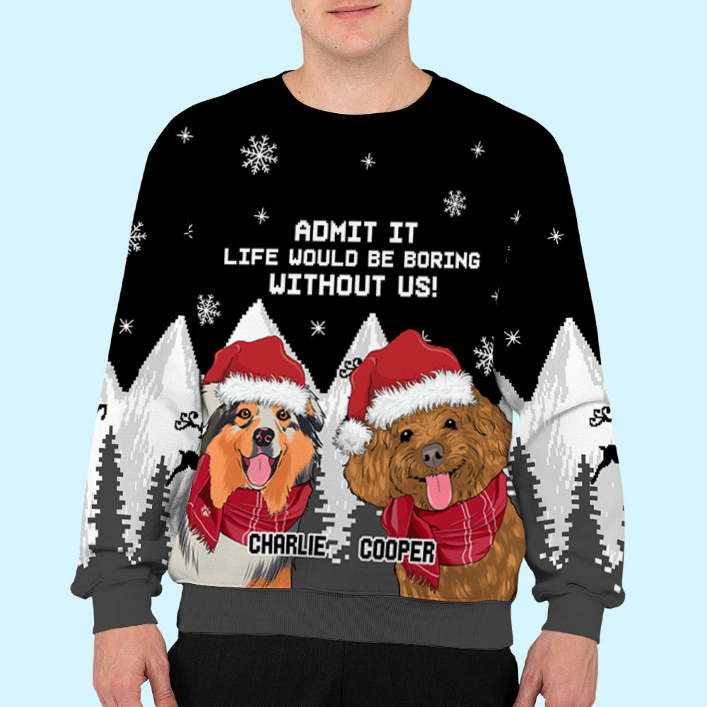 Unique Personalized Custom All-Over-Print Christmas Sweatshirt - A Must-Have for Pet Lovers
