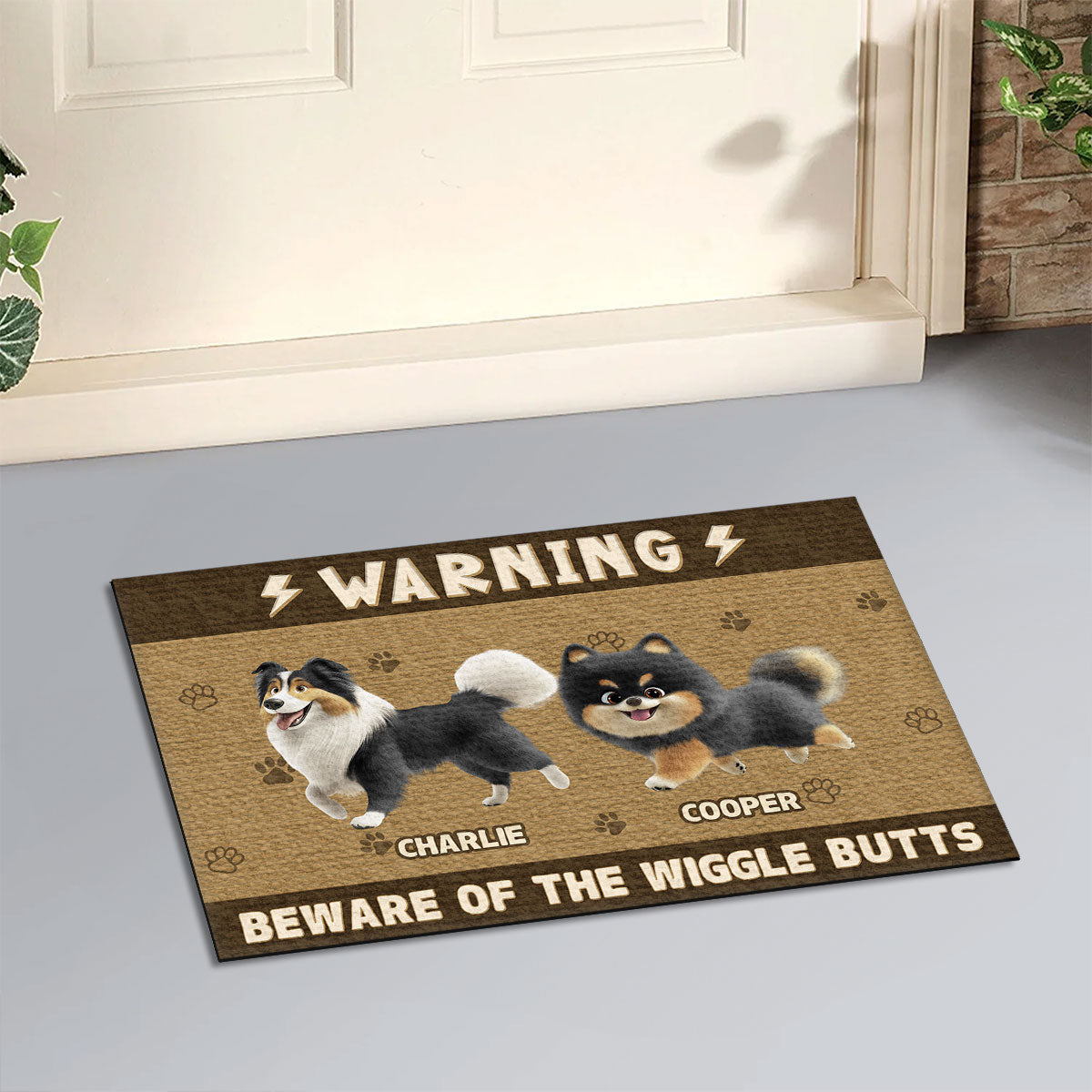 Beware Of The Wiggle Butt - Personalized Custom Doormat with Your Pet's Picture
