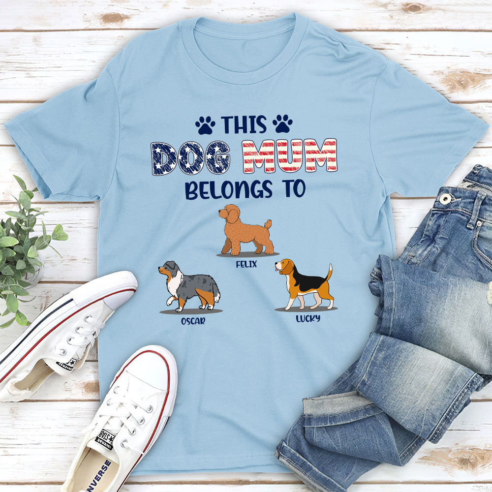 Dad Belongs To Me - Personalized Custom Unisex 5.3 oz T-shirt for Pet Lovers