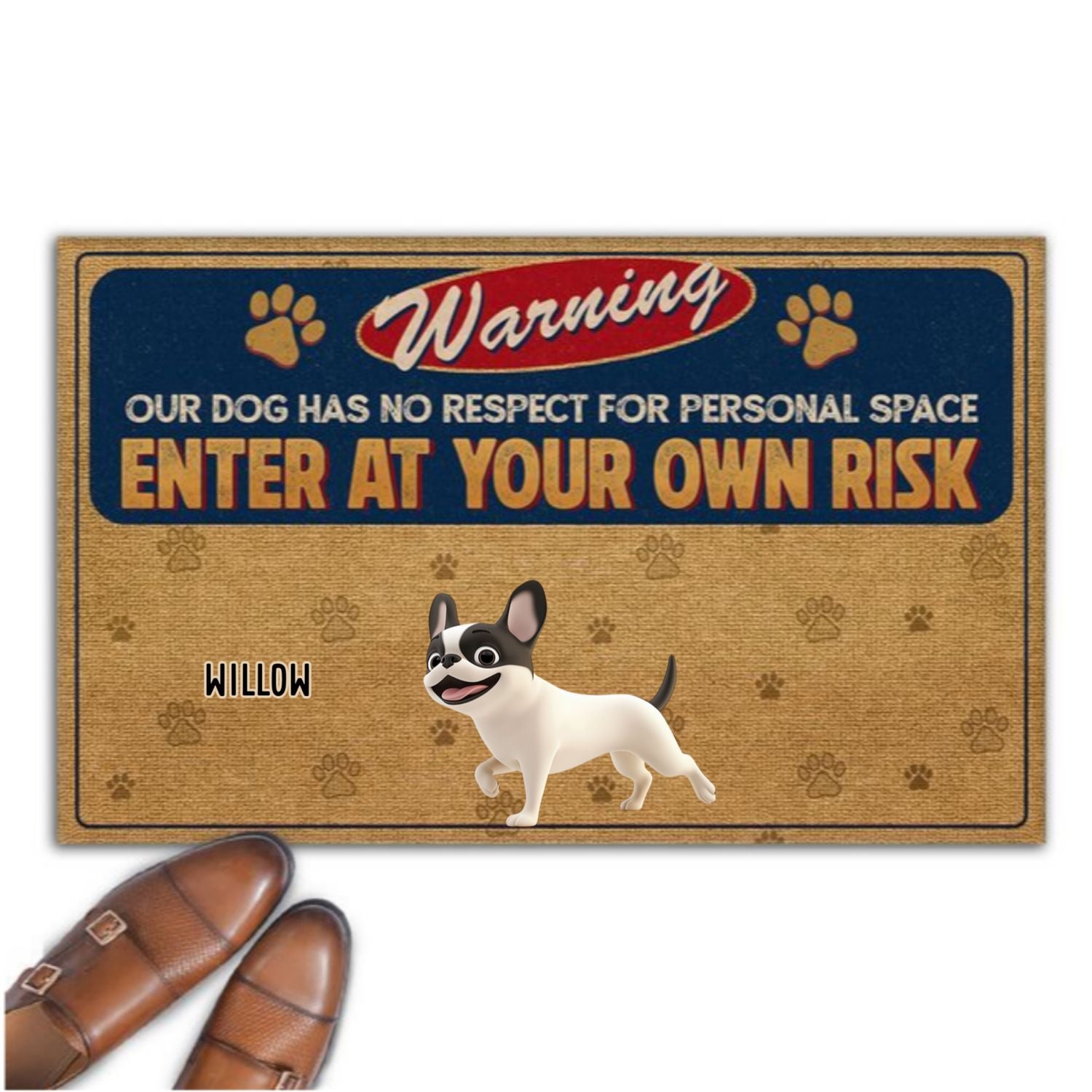 No Respect For Personal Space - Customizable Personalized Pet Picture Doormat
