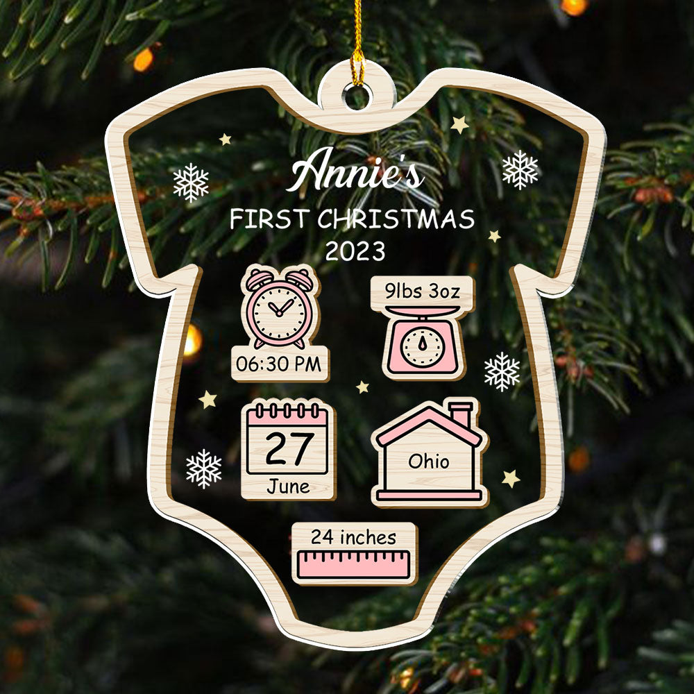 Personalized Custom Acrylic Baby's First Christmas Ornament